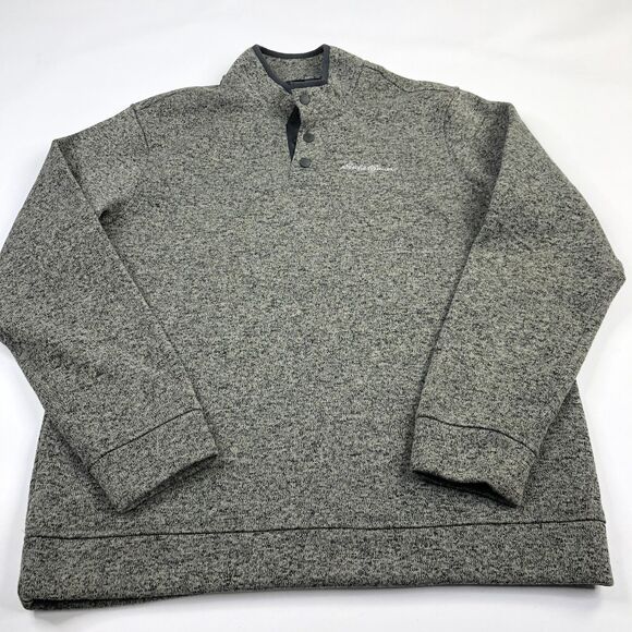 Eddie Bauer Large MINT Radiator Fleece Snap Mock Pullover Stretch Long Sleeve - Picture 1 of 7